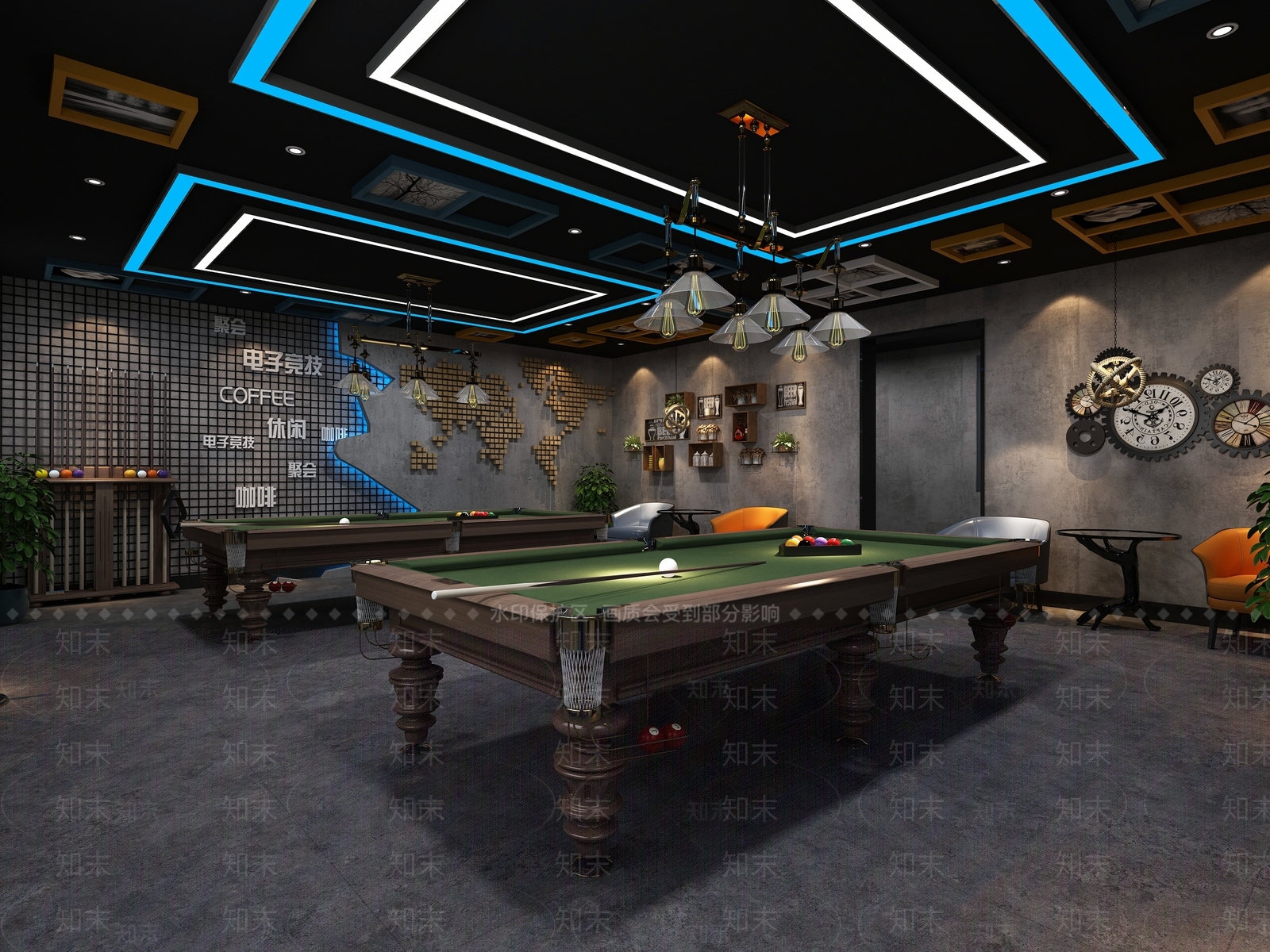 工业风网吧网咖3D模型下载【ID:989167281】