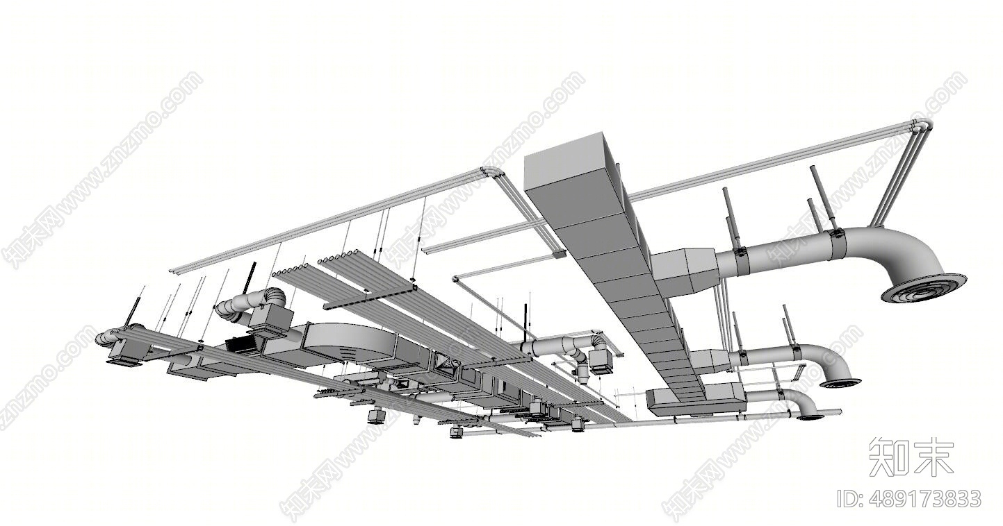 工业风管道SU模型下载【ID:489173833】