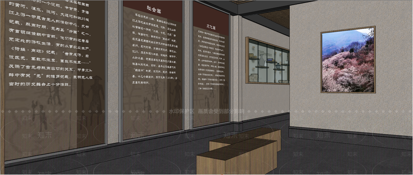 新中式游客中心博物馆SU模型下载【ID:389200235】