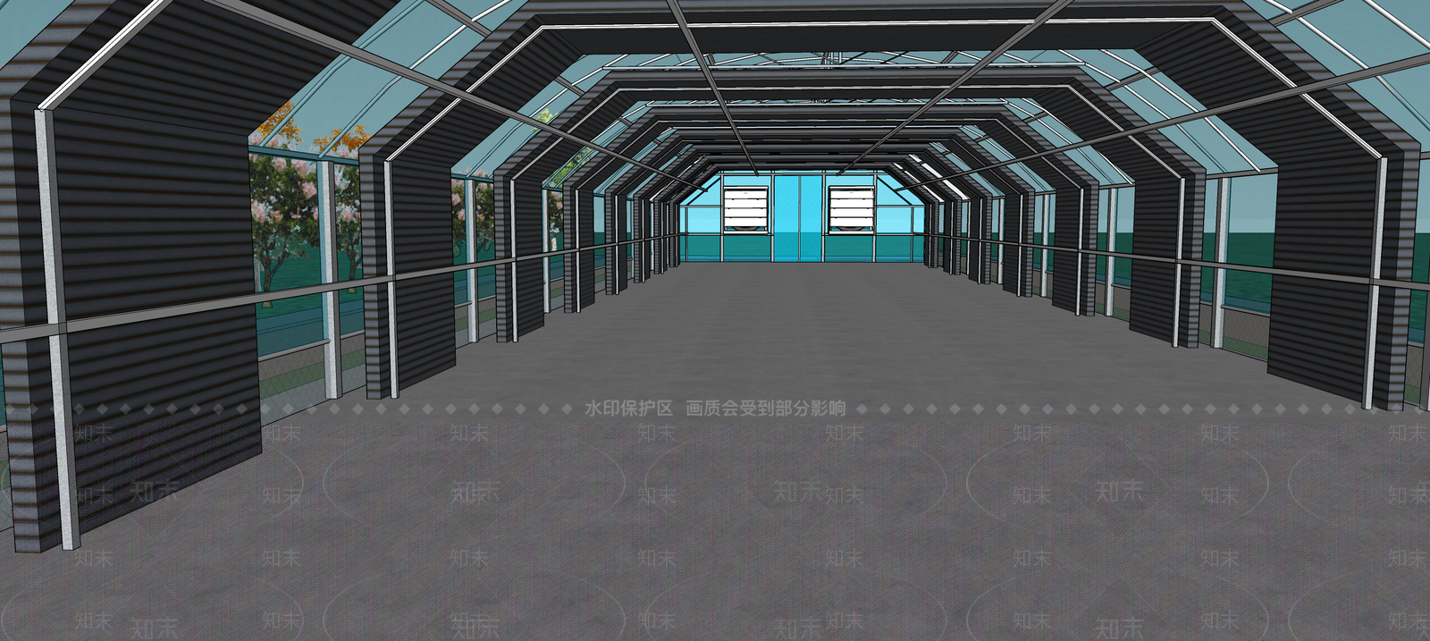 现代农业温室SU模型下载【ID:389380234】