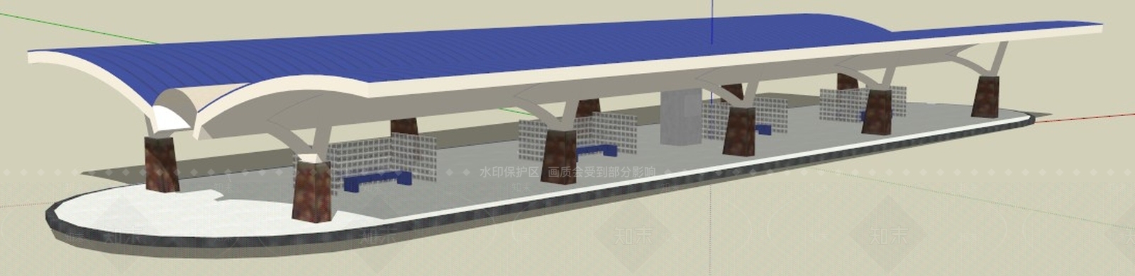 现代公交站台SU模型下载【ID:189222955】