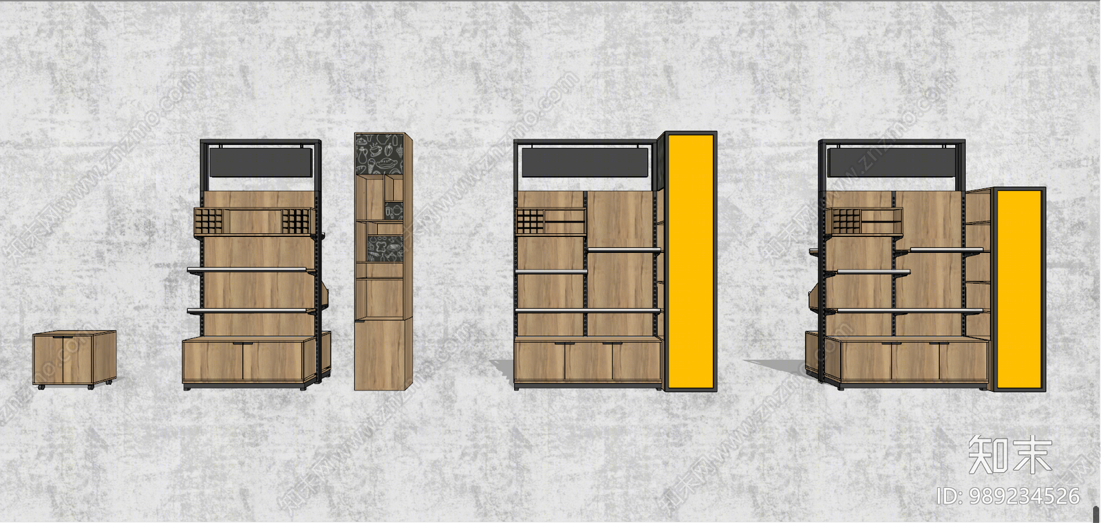 现代货架货柜SU模型下载【ID:989234526】
