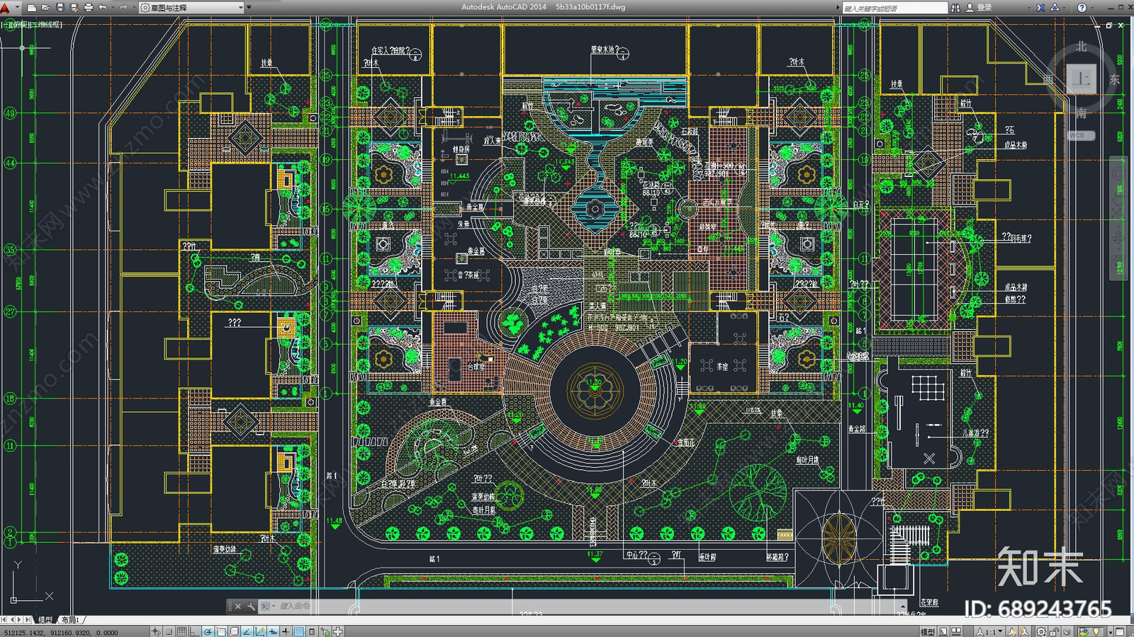中式公园cad施工图下载【ID:689243765】