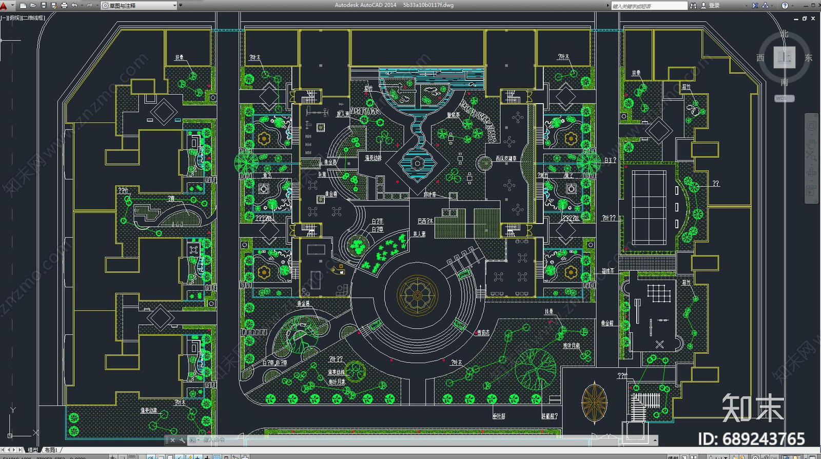 中式公园cad施工图下载【ID:689243765】