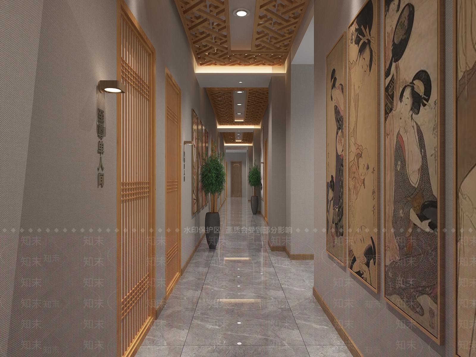 日式足浴会所3D模型下载【ID:789251124】