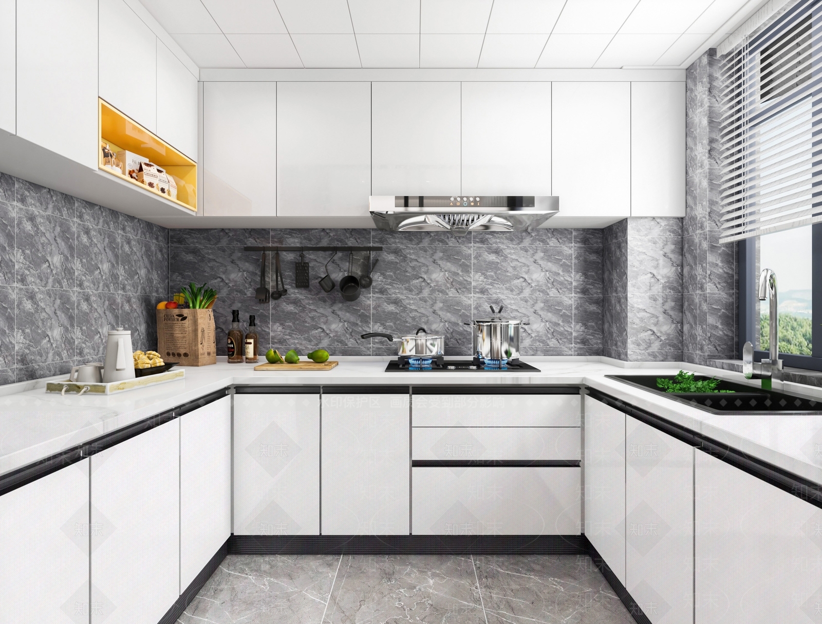 现代家装厨房3D模型下载【ID:289254175】
