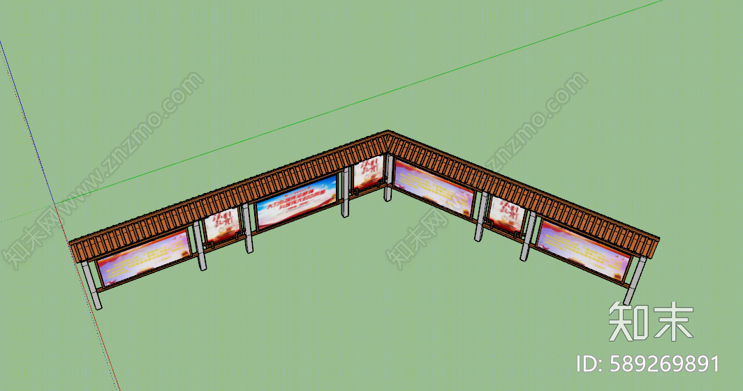 中式宣传栏SU模型下载【ID:589269891】