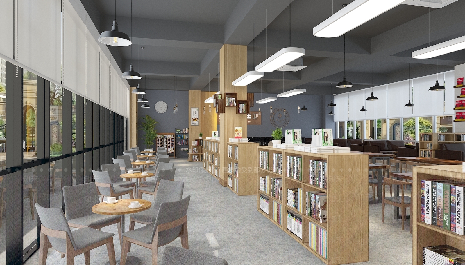 现代风格图书馆3D模型下载【ID:889279287】