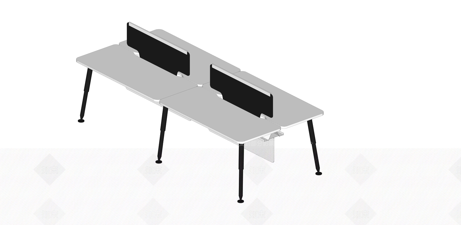 现代办公家具SU模型下载【ID:889280840】