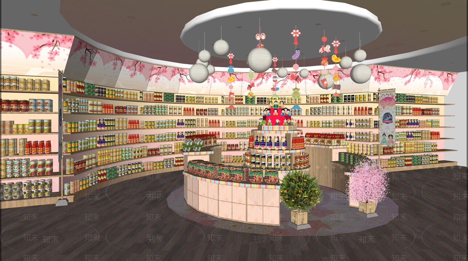 现代超市SU模型下载【ID:589289698】