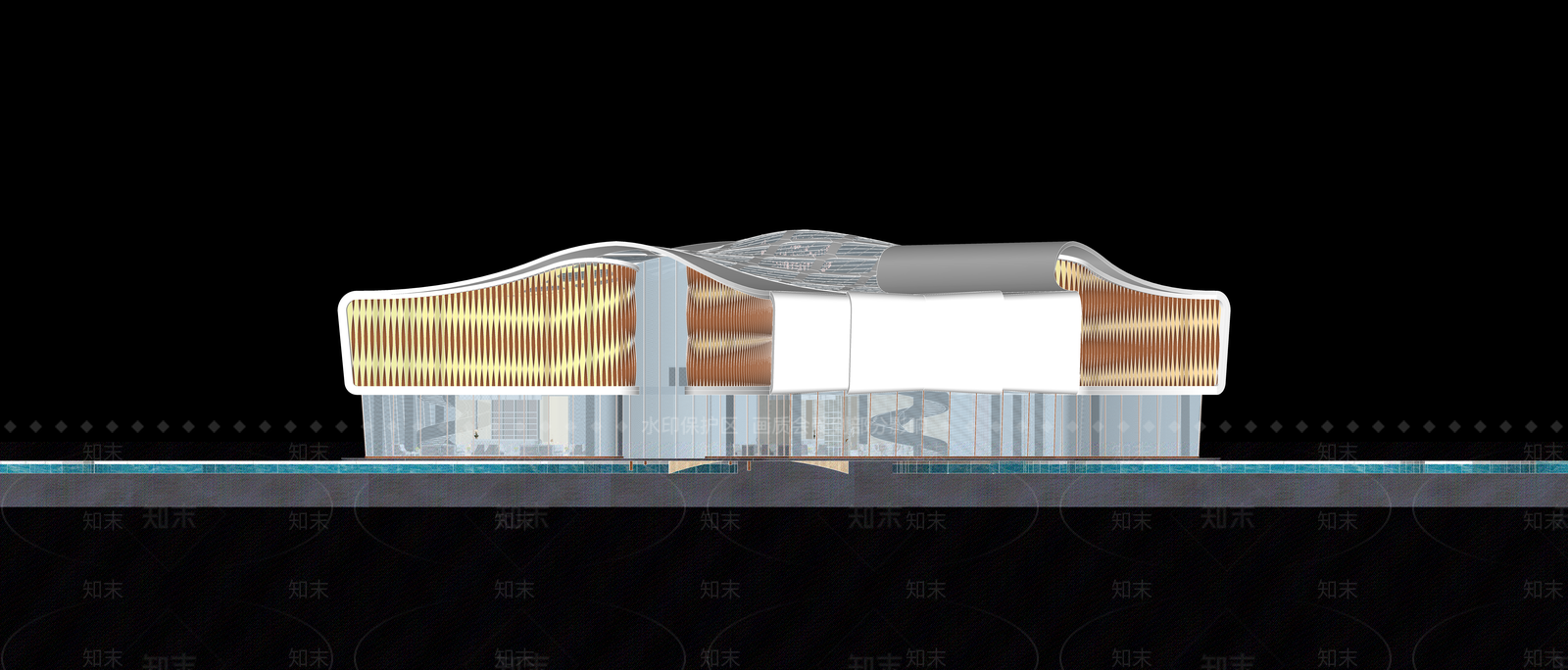 现代售楼处建筑外观SU模型下载【ID:789352113】