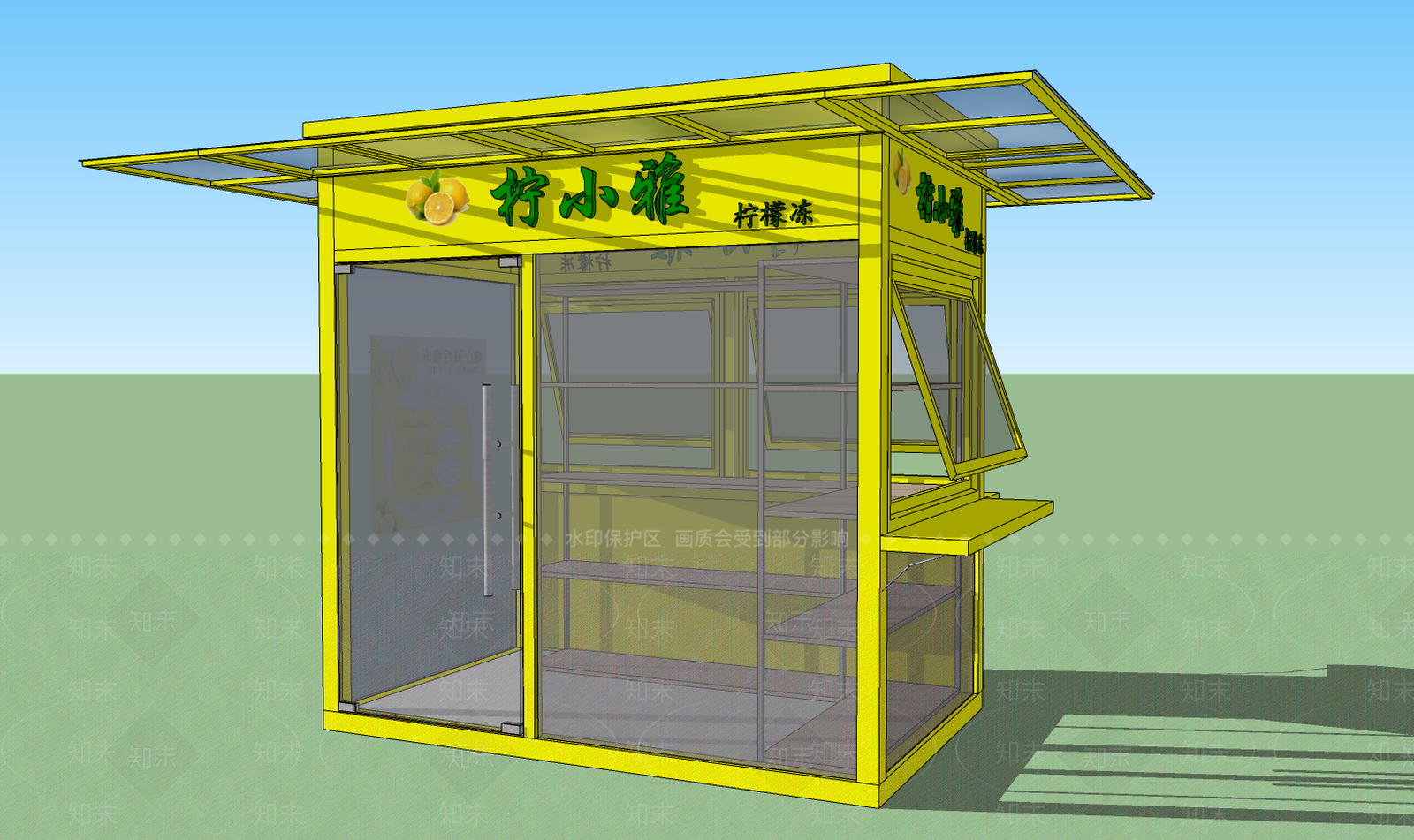 现代售卖亭SU模型下载【ID:989367350】