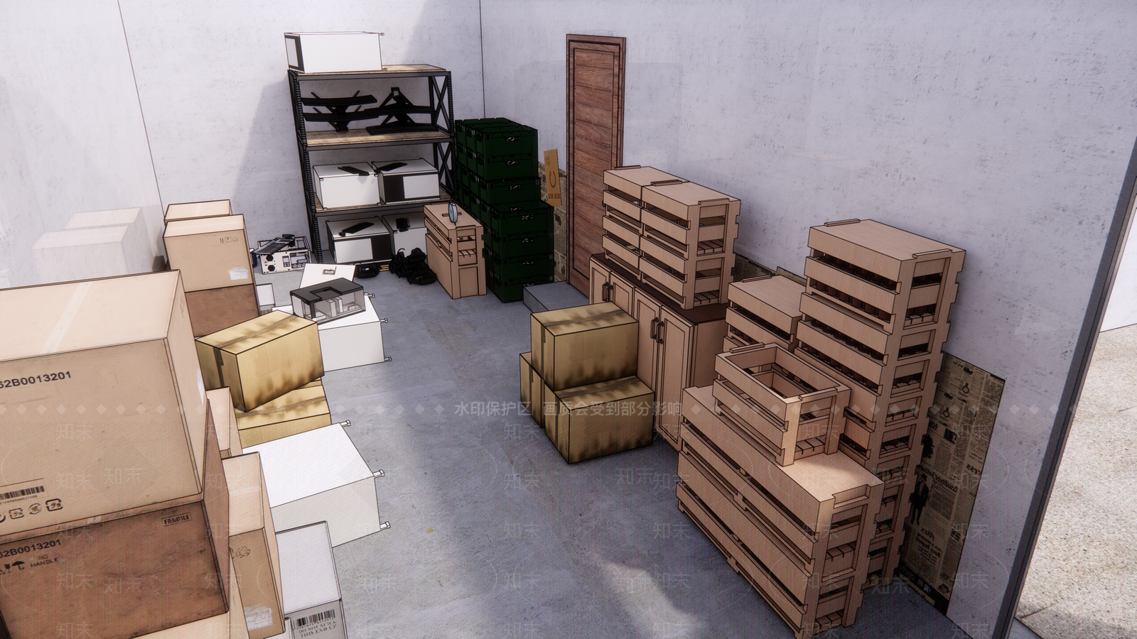 现代储物仓库SU模型下载【ID:889362550】