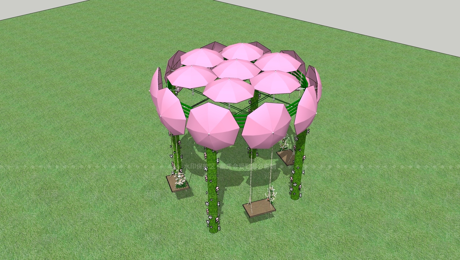 现代秋千SU模型下载【ID:389364758】