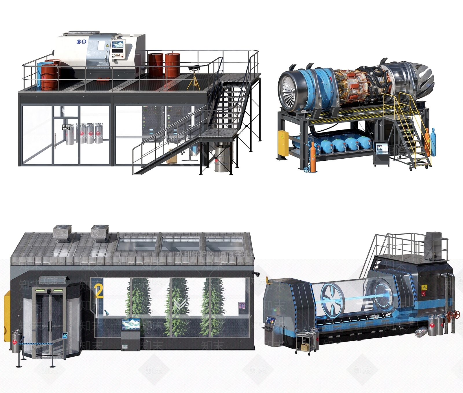 现代实验室器械3D模型下载【ID:889374591】