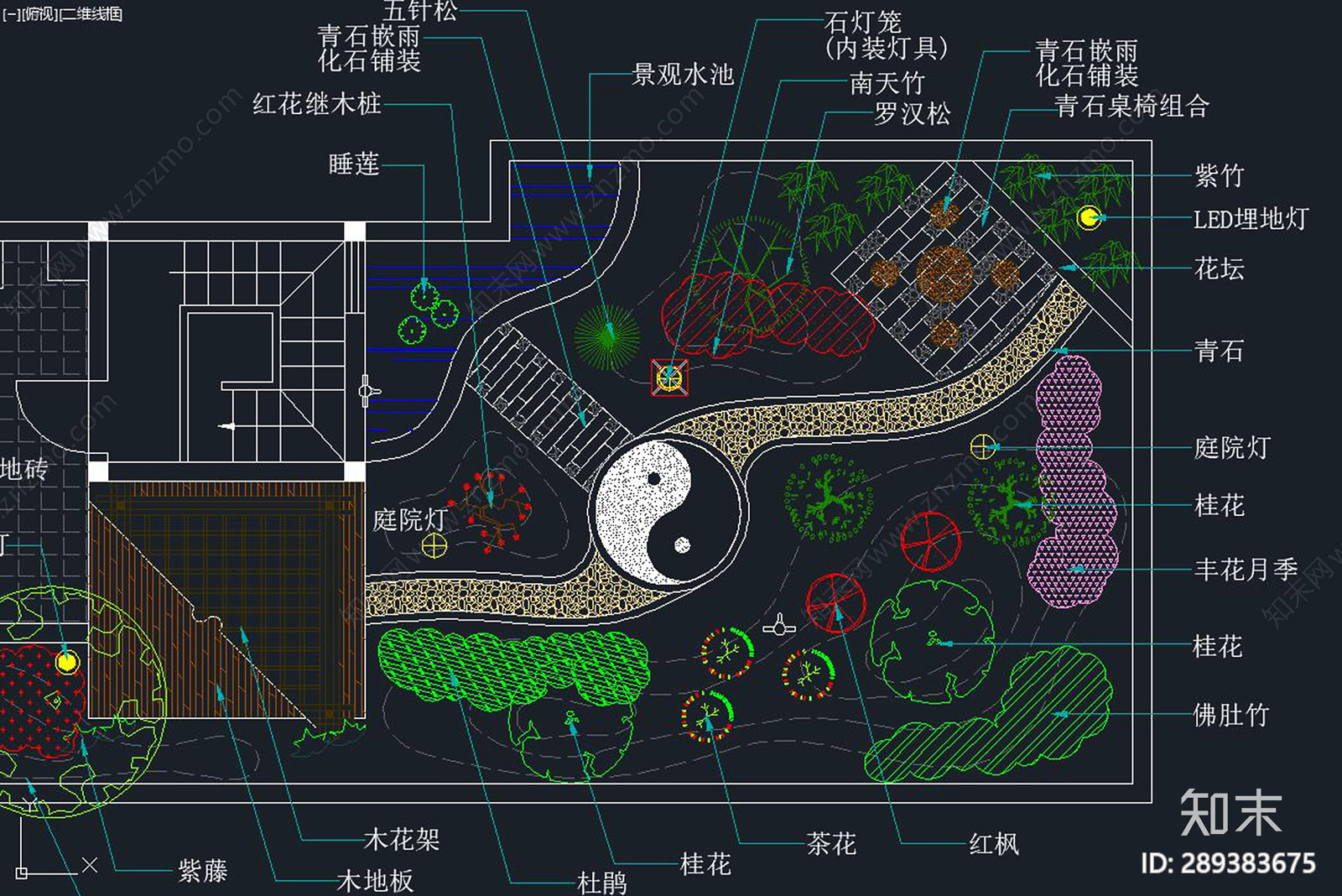 屋顶花园cad施工图下载【ID:289383675】