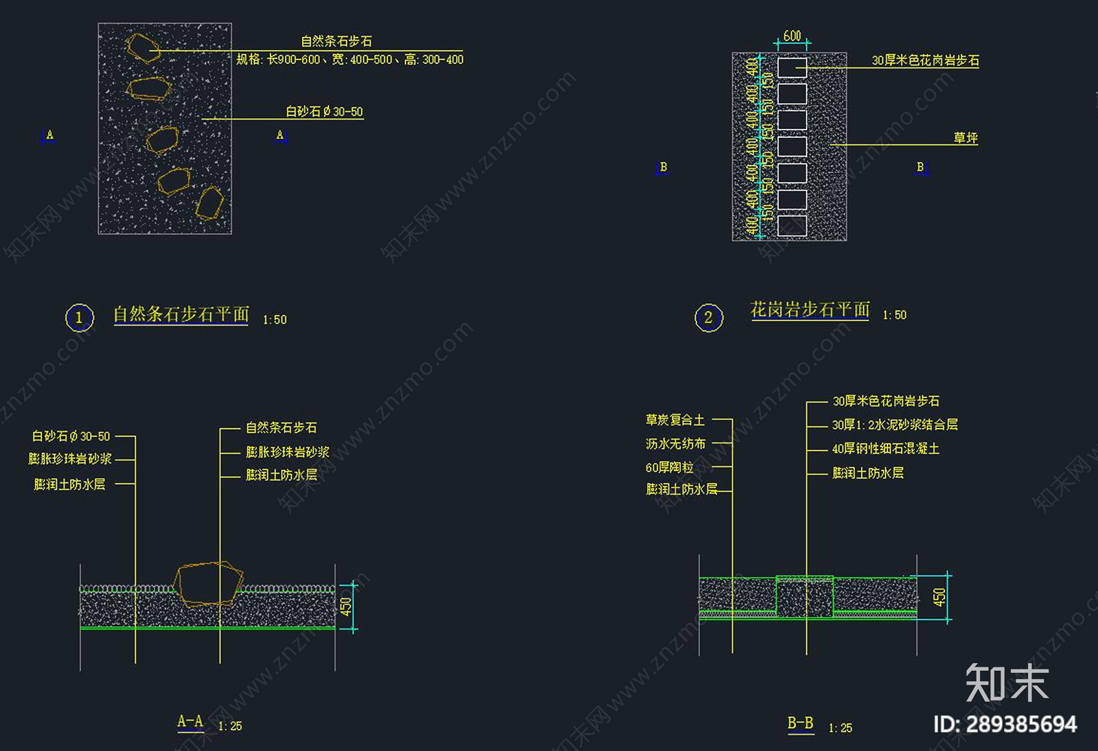 屋顶花园cad施工图下载【ID:289385694】