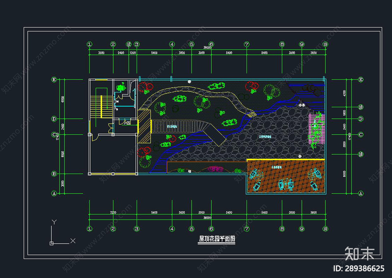 屋顶花园cad施工图下载【ID:289386625】