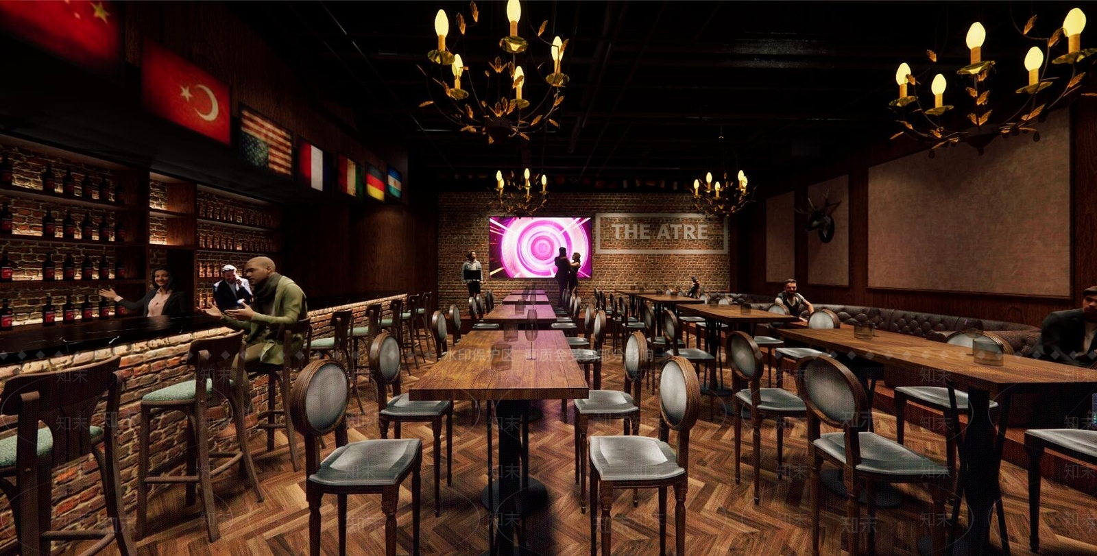 工业风酒吧SU模型下载【ID:789386447】