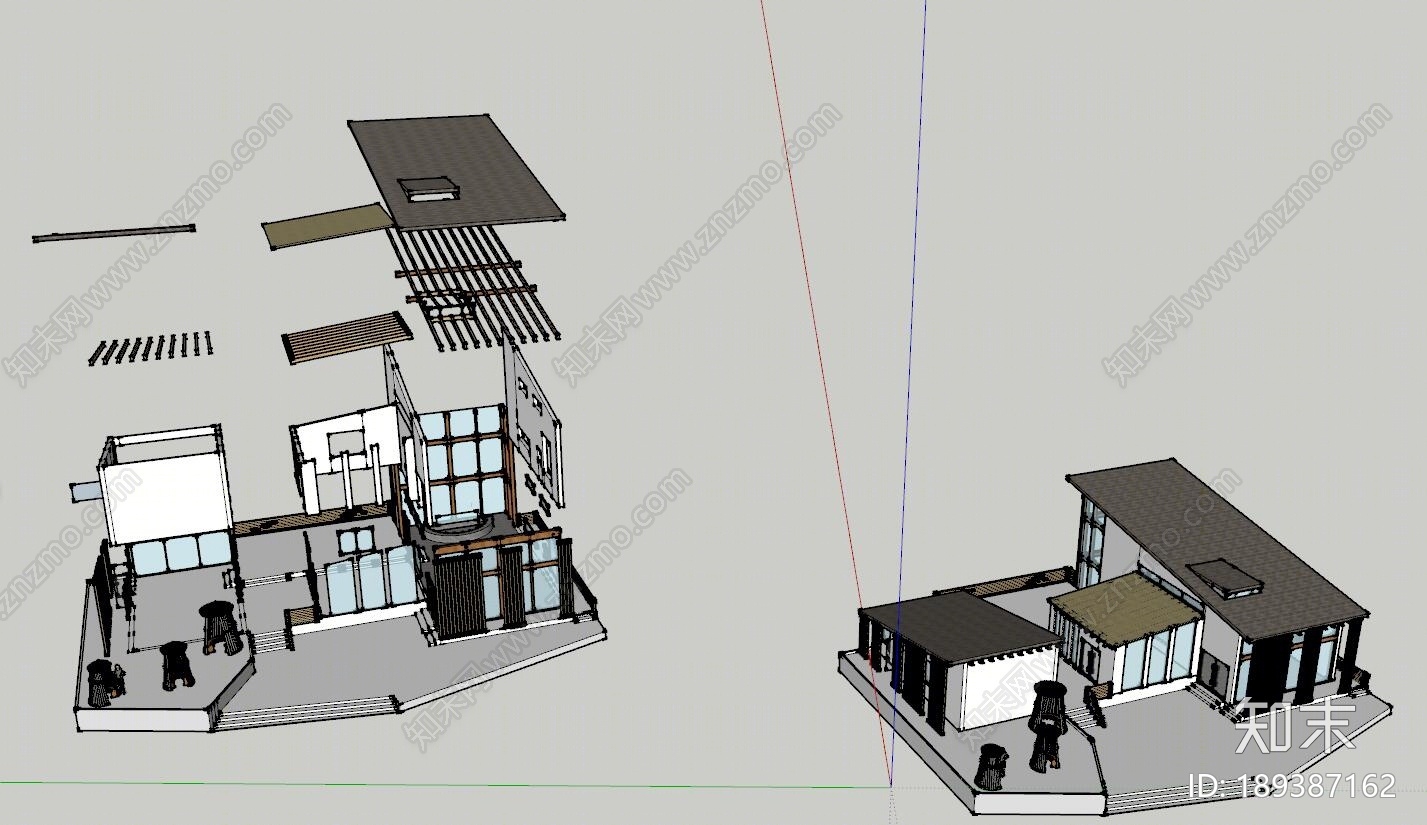 现代商业建筑SU模型下载【ID:189387162】