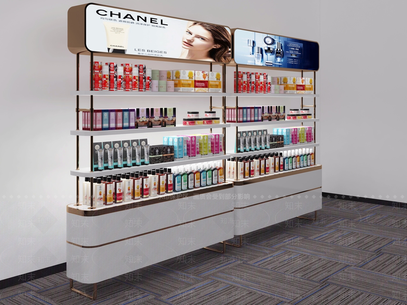 现代化妆品货架3D模型下载【ID:889391994】