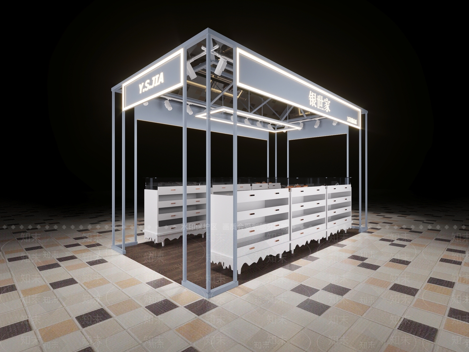 现代珠宝店3D模型下载【ID:589394802】
