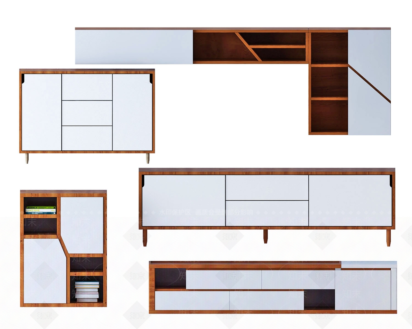 北欧橱柜组合3D模型下载【ID:989395008】