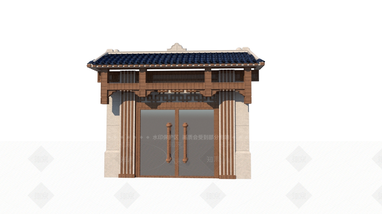 中式门头门面SU模型下载【ID:889408393】