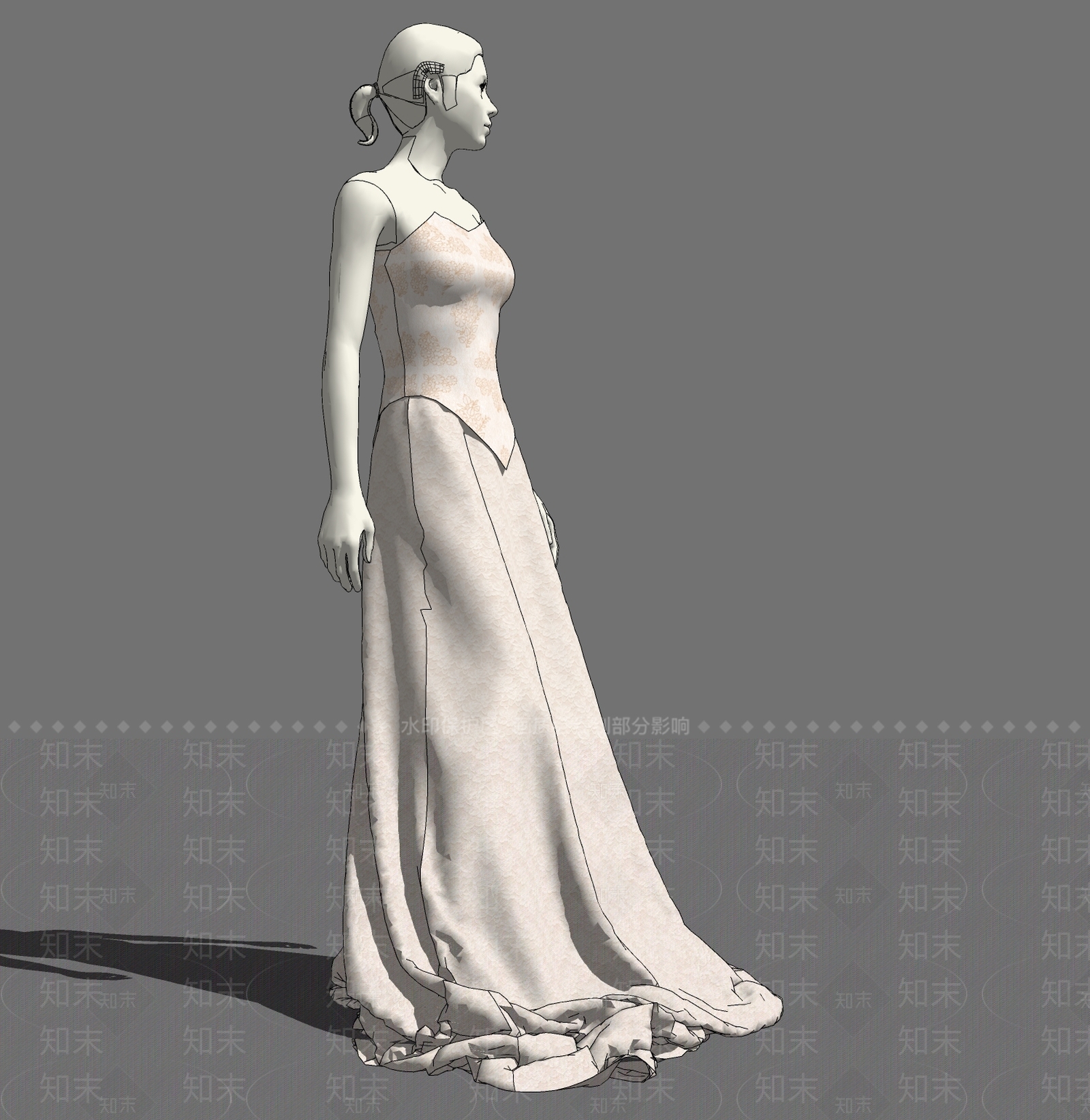 现代结婚礼服SU模型下载【ID:989420736】