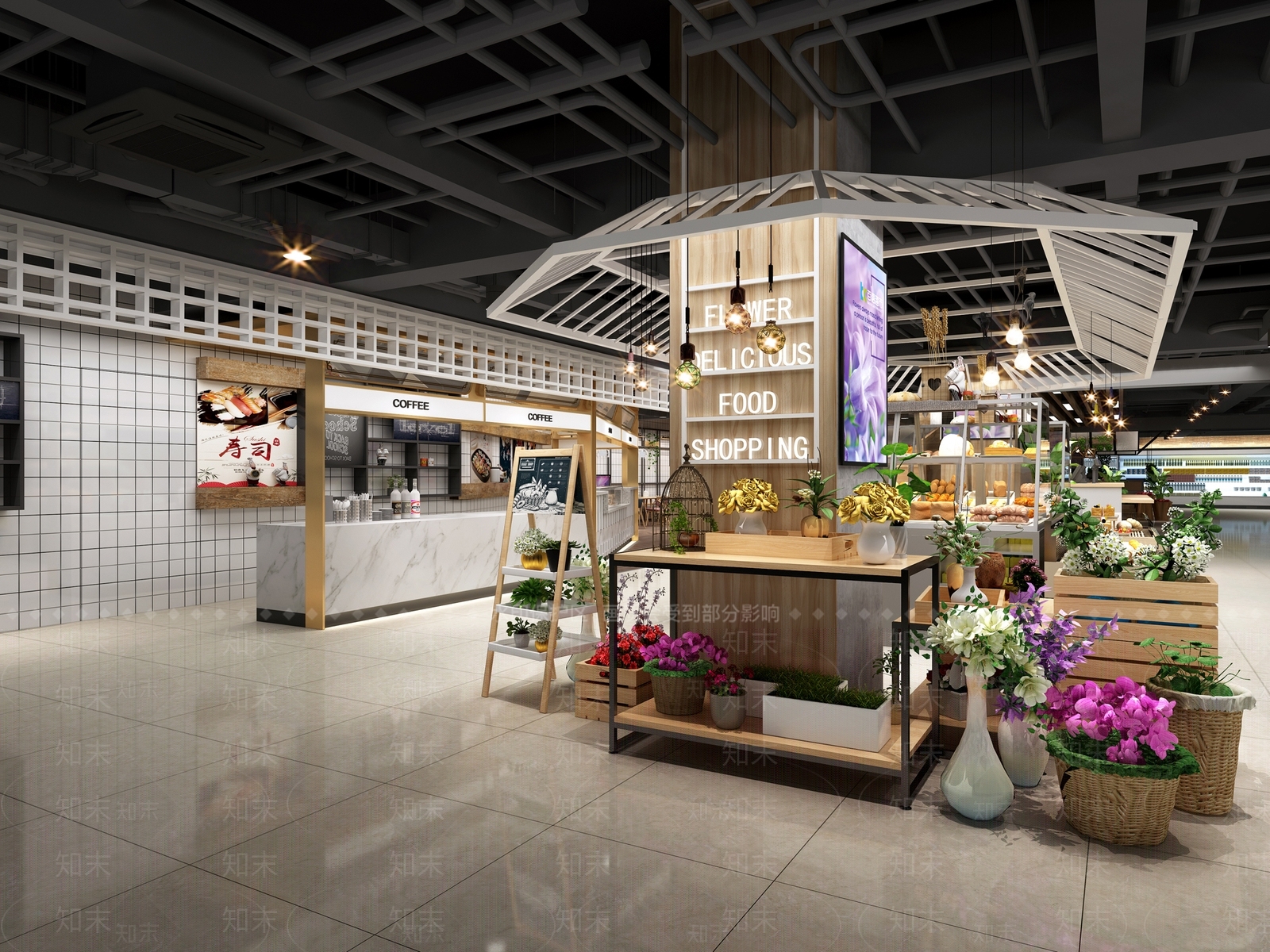 工业风超市3D模型下载【ID:589430328】