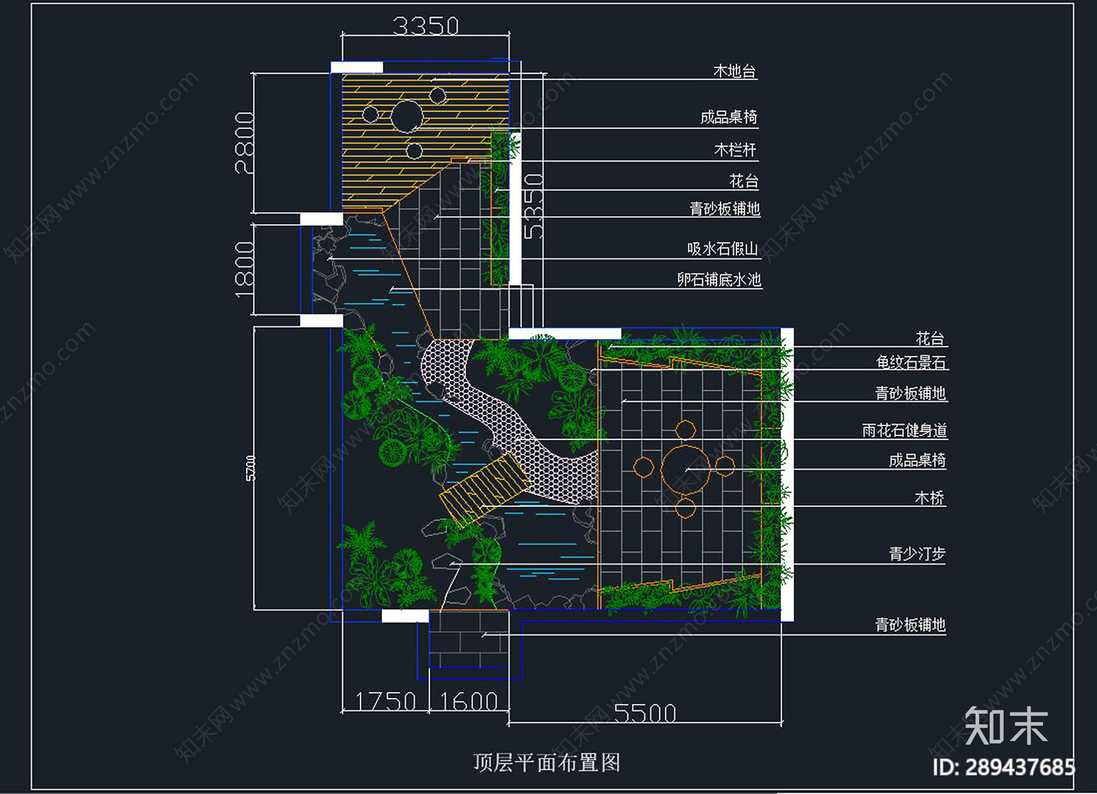 屋顶花园施工图下载【ID:289437685】