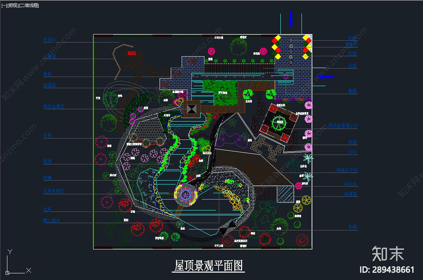 屋顶花园cad施工图下载【ID:289438661】