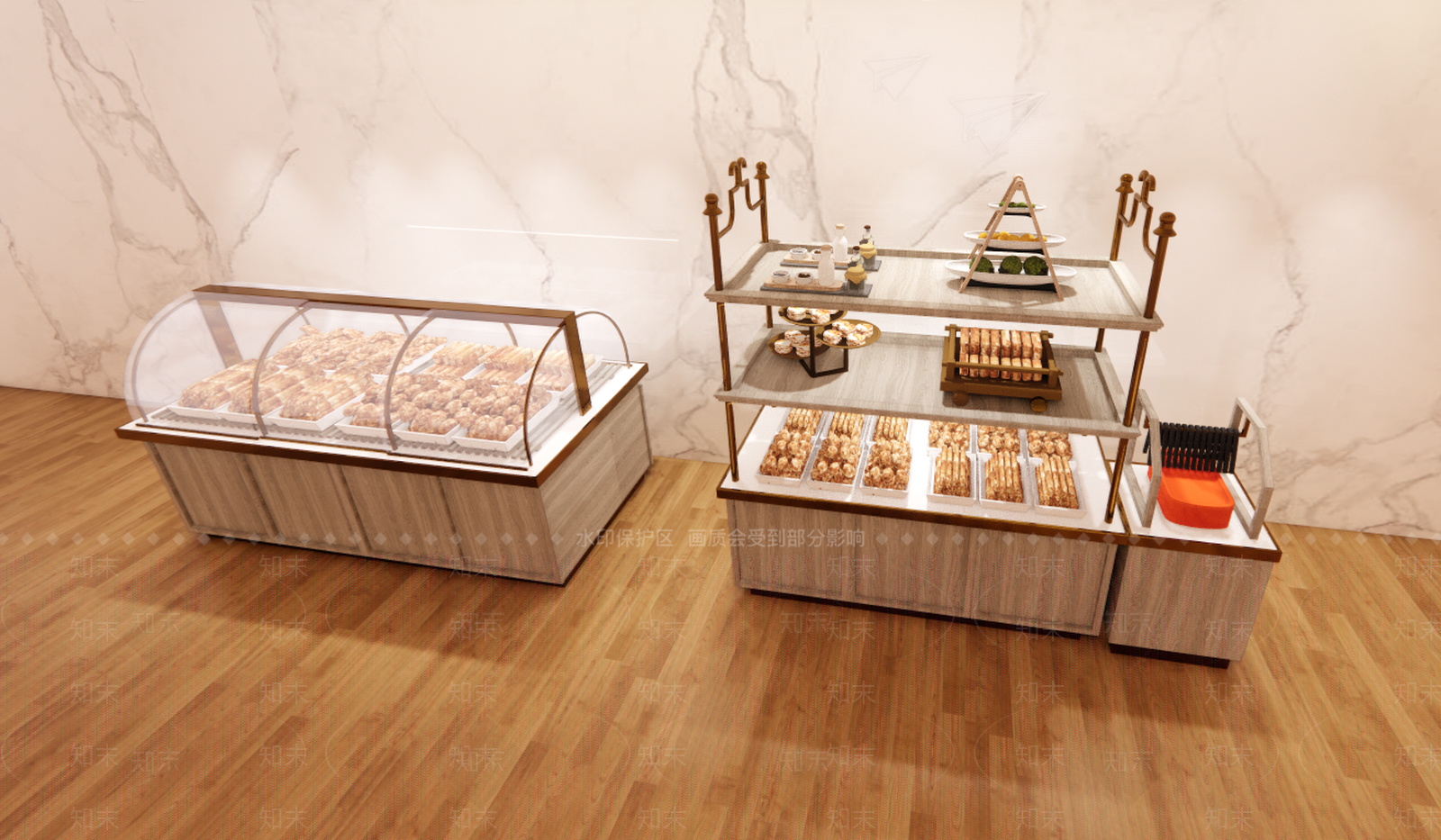 现代食品柜SU模型下载【ID:689550383】
