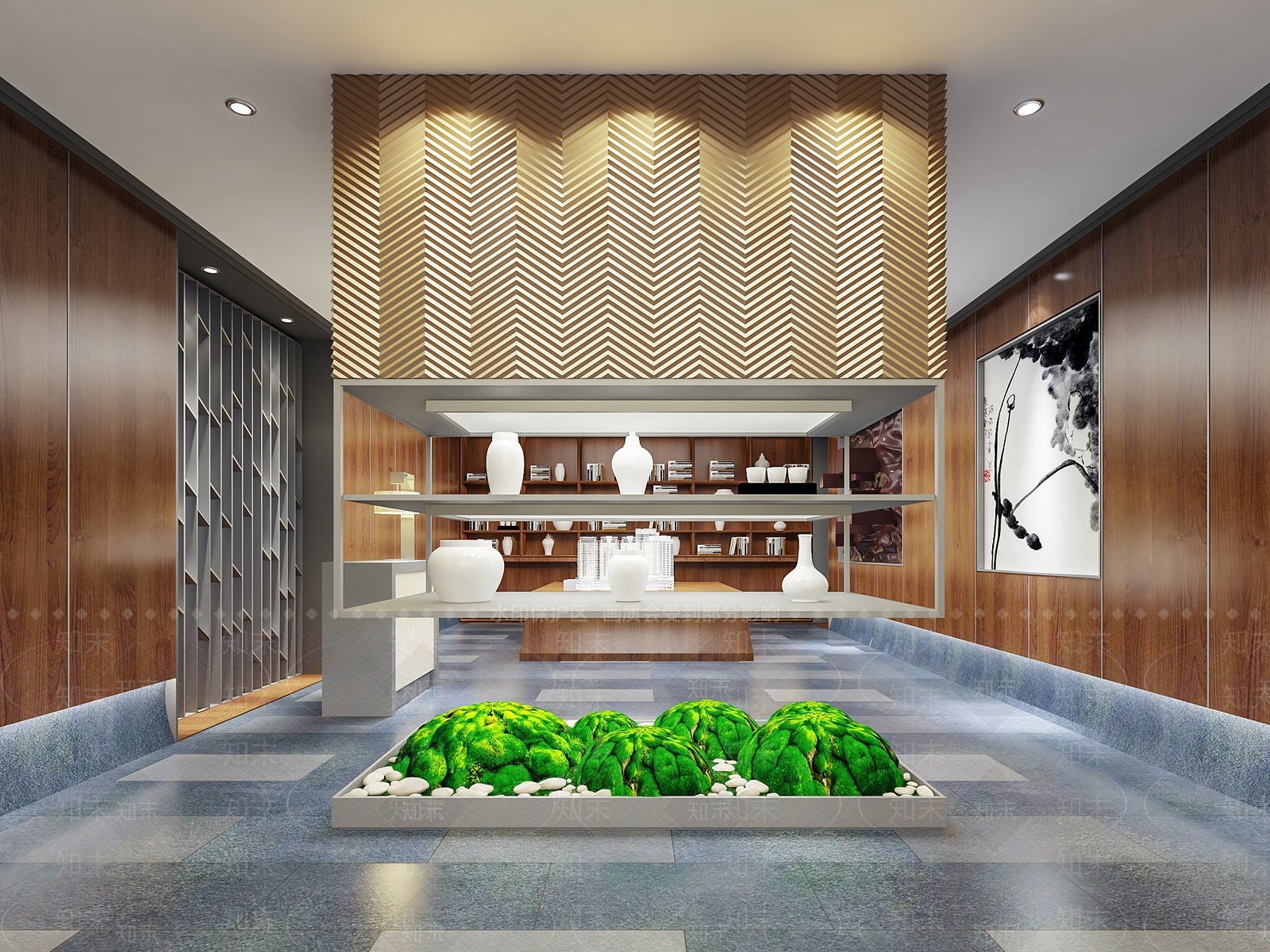 新中式陶瓷展厅3D模型下载【ID:589448423】