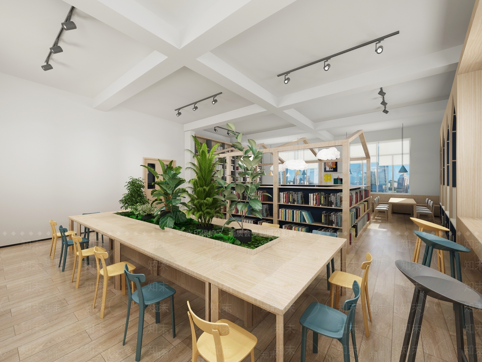 现代阅览室3D模型下载【ID:889463291】