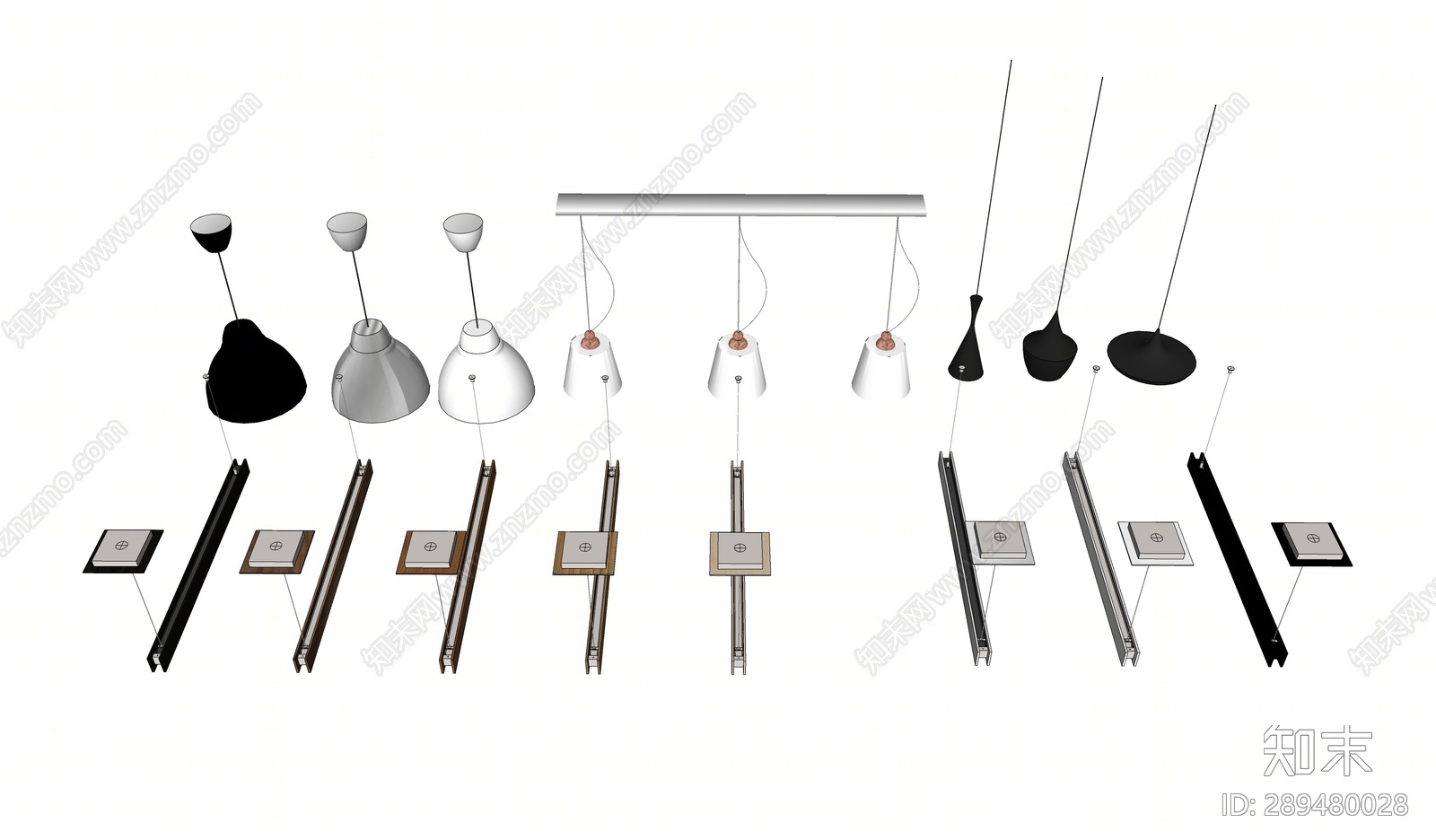 现代灯具组合SU模型下载【ID:289480028】