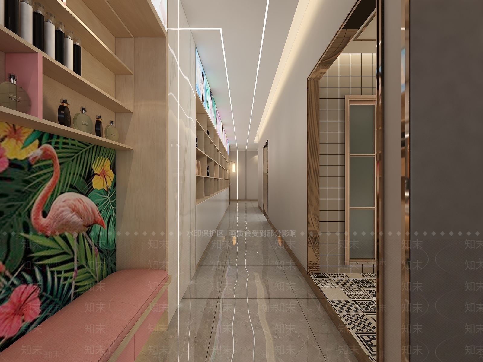 现代美发店3D模型下载【ID:389504440】