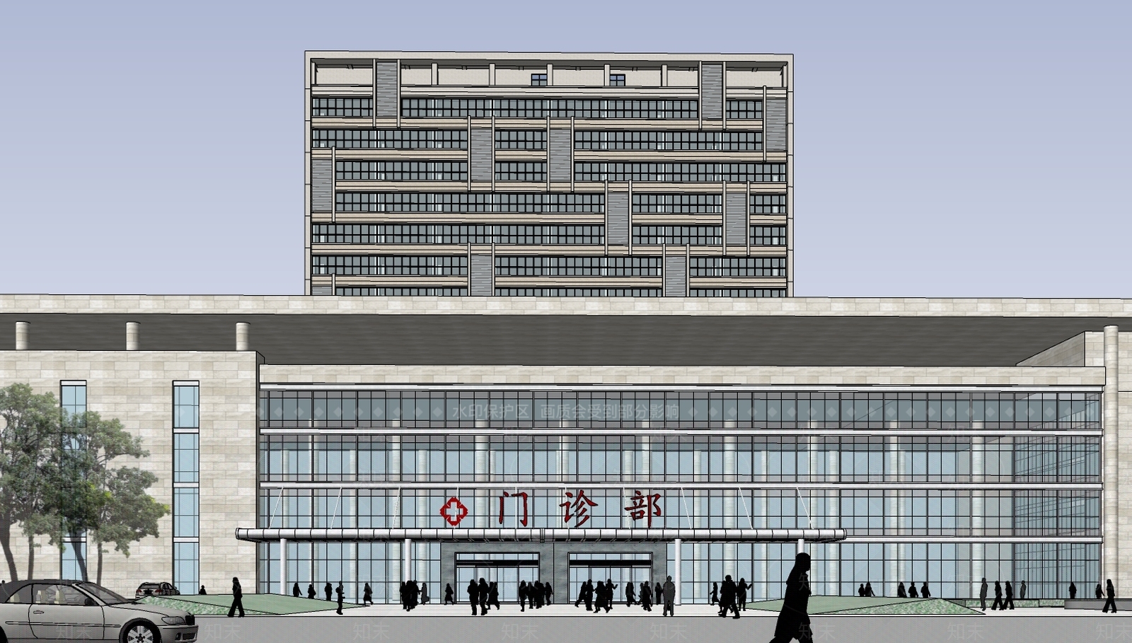 现代医院SU模型下载【ID:989514928】