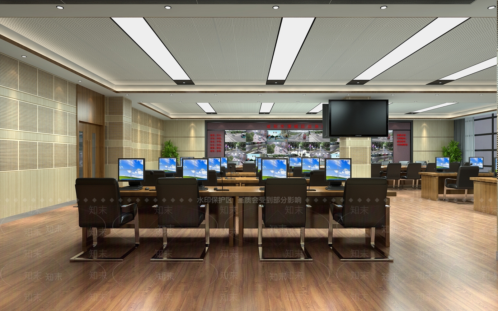 现代应急指挥会议室3D模型下载【ID:789519896】