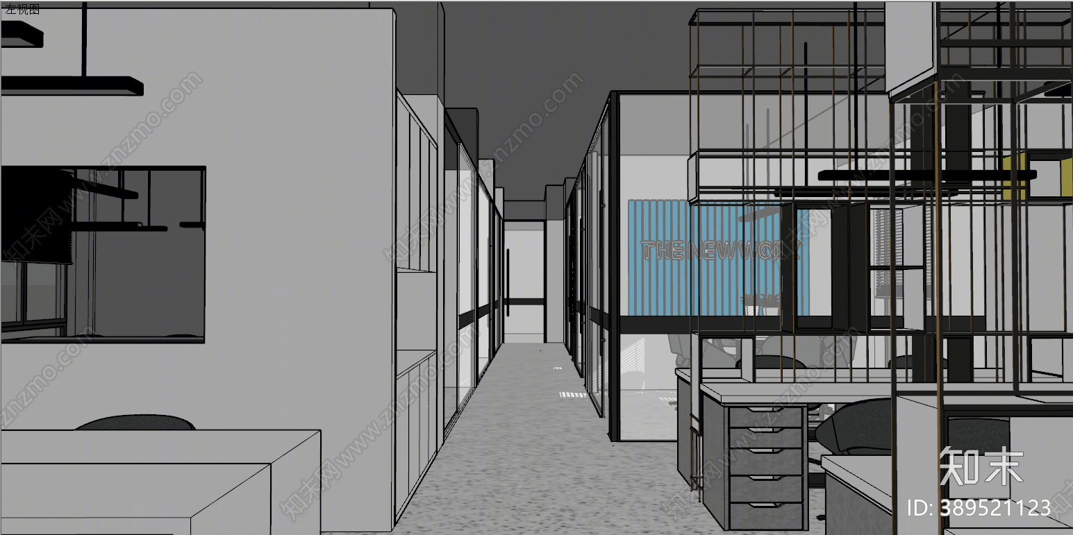 现代办公室SU模型下载【ID:389521123】