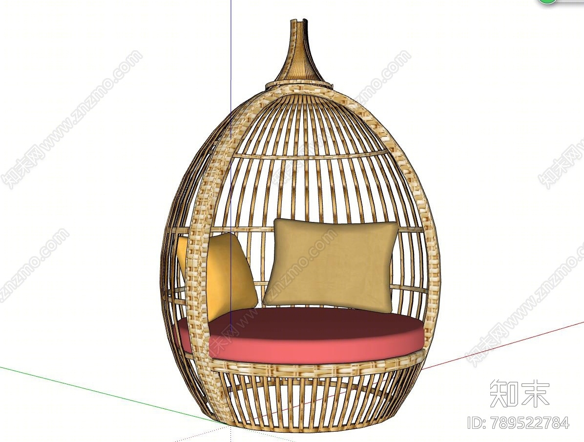 现代户外吊椅SU模型下载【ID:789522784】
