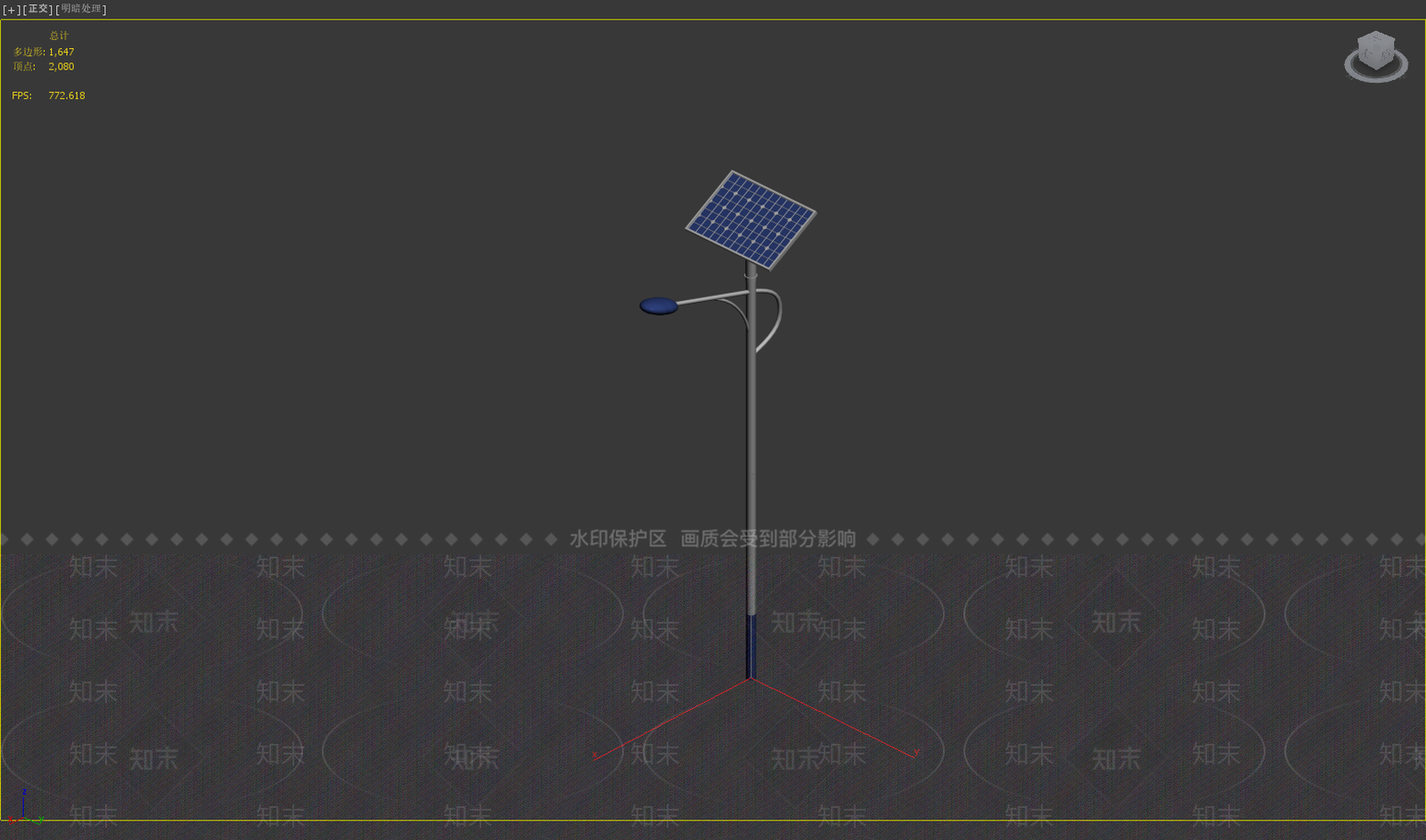 现代太阳能路灯3D模型下载【ID:489526368】