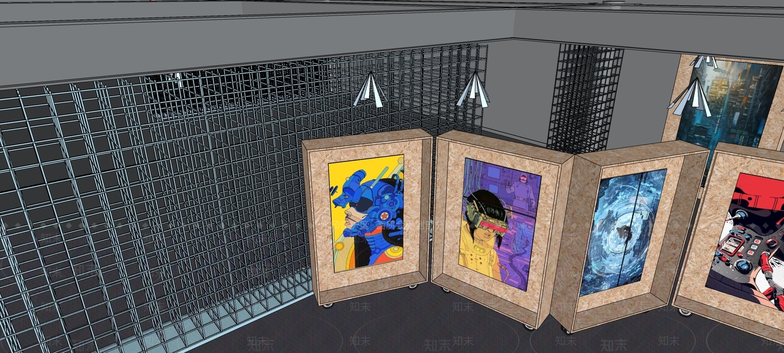 现代展厅SU模型下载【ID:289527944】