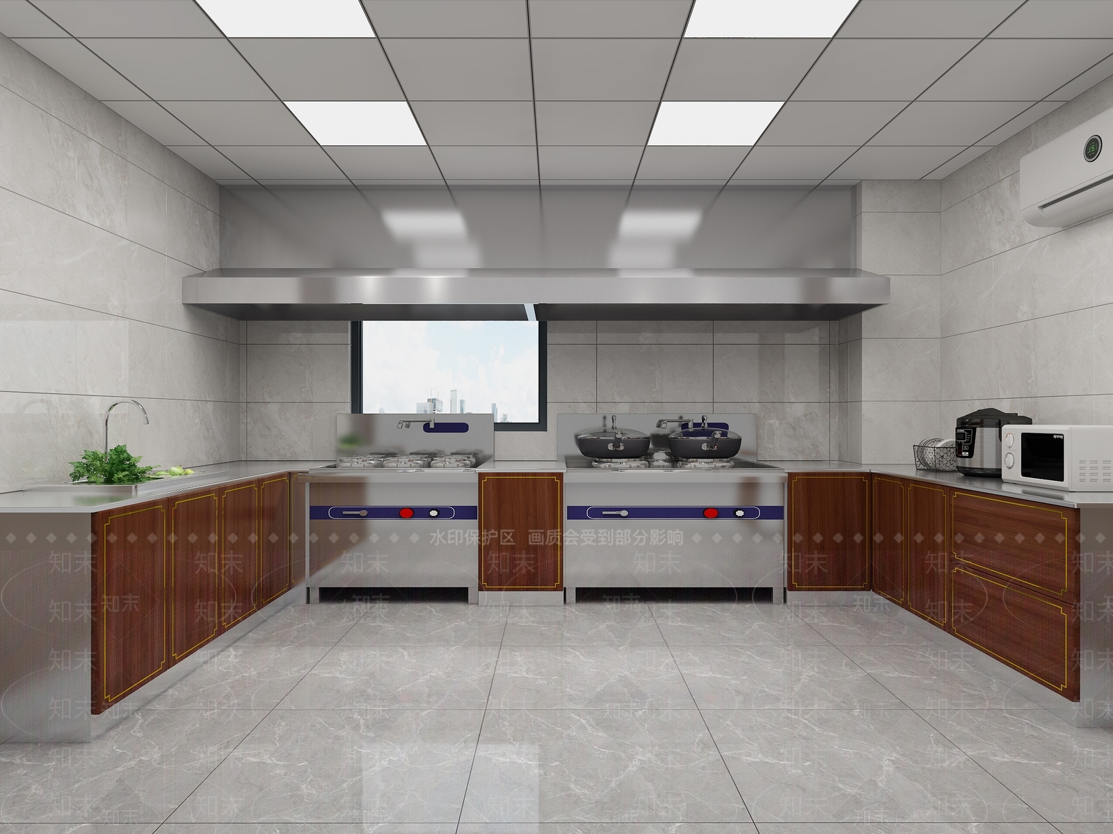 现代食堂后厨3D模型下载【ID:789540759】