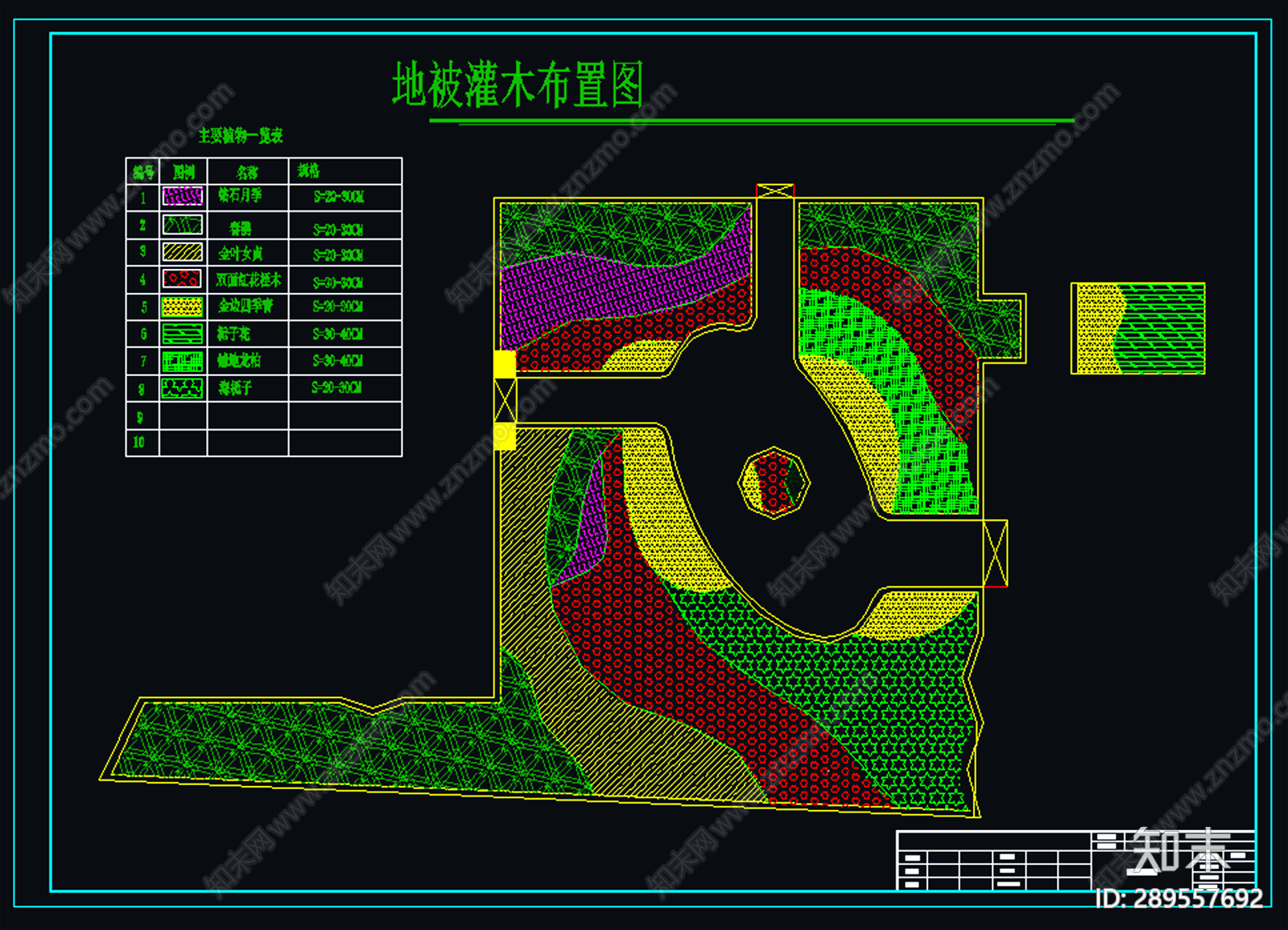 屋顶花园cad施工图下载【ID:289557692】