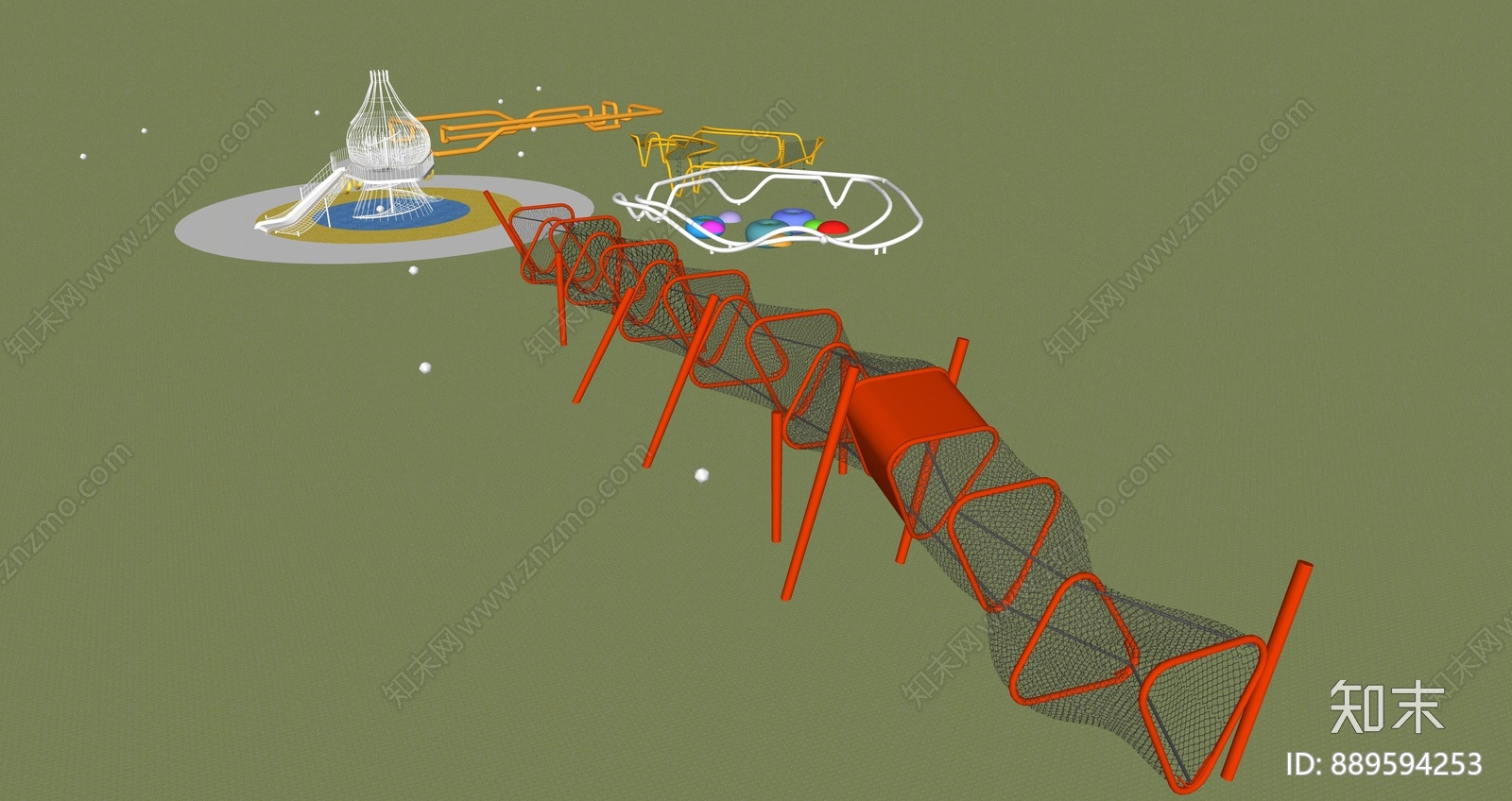 现代游乐设施SU模型下载【ID:889594253】