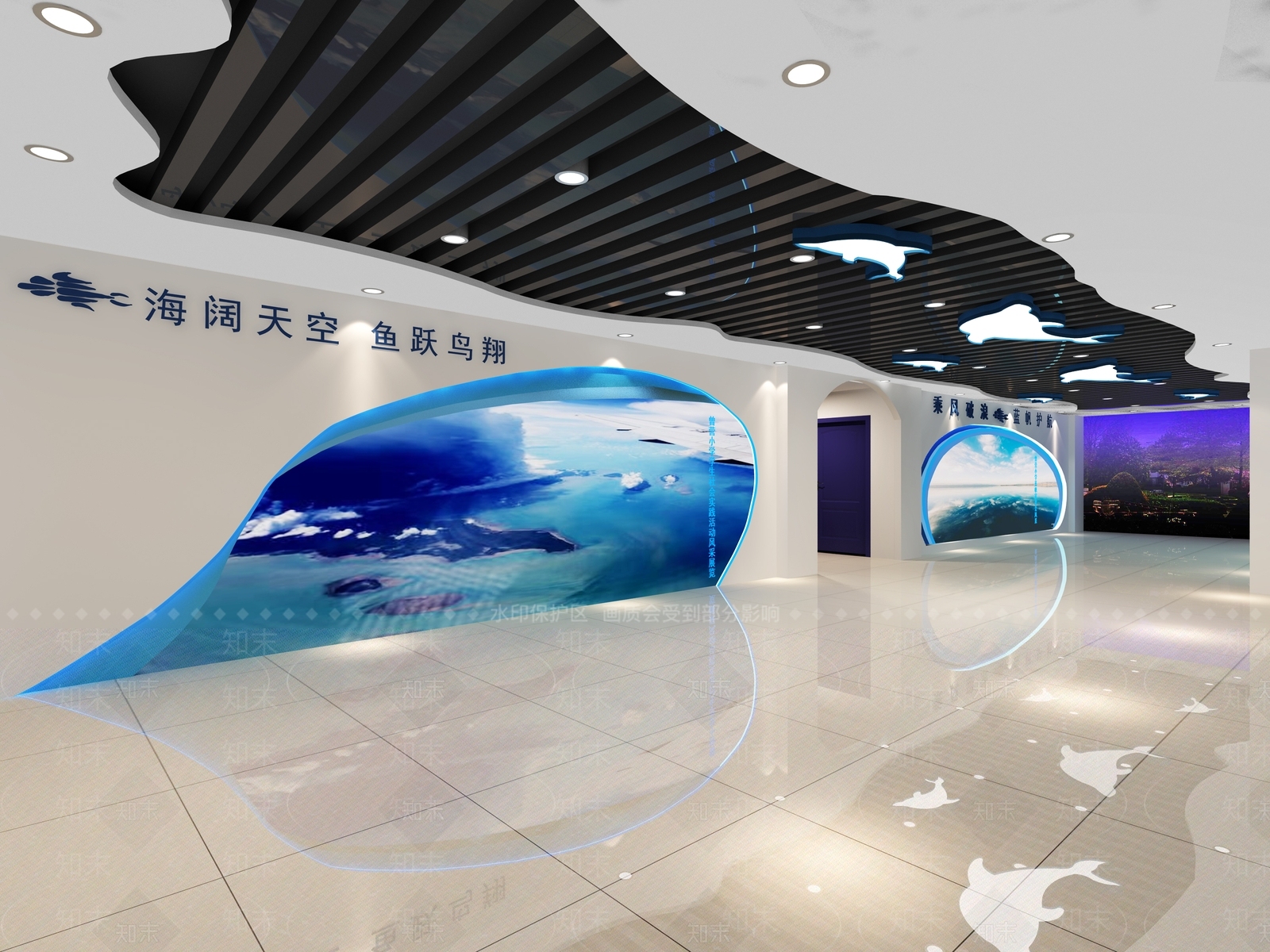 现代学校办公室过道3D模型下载【ID:489601314】