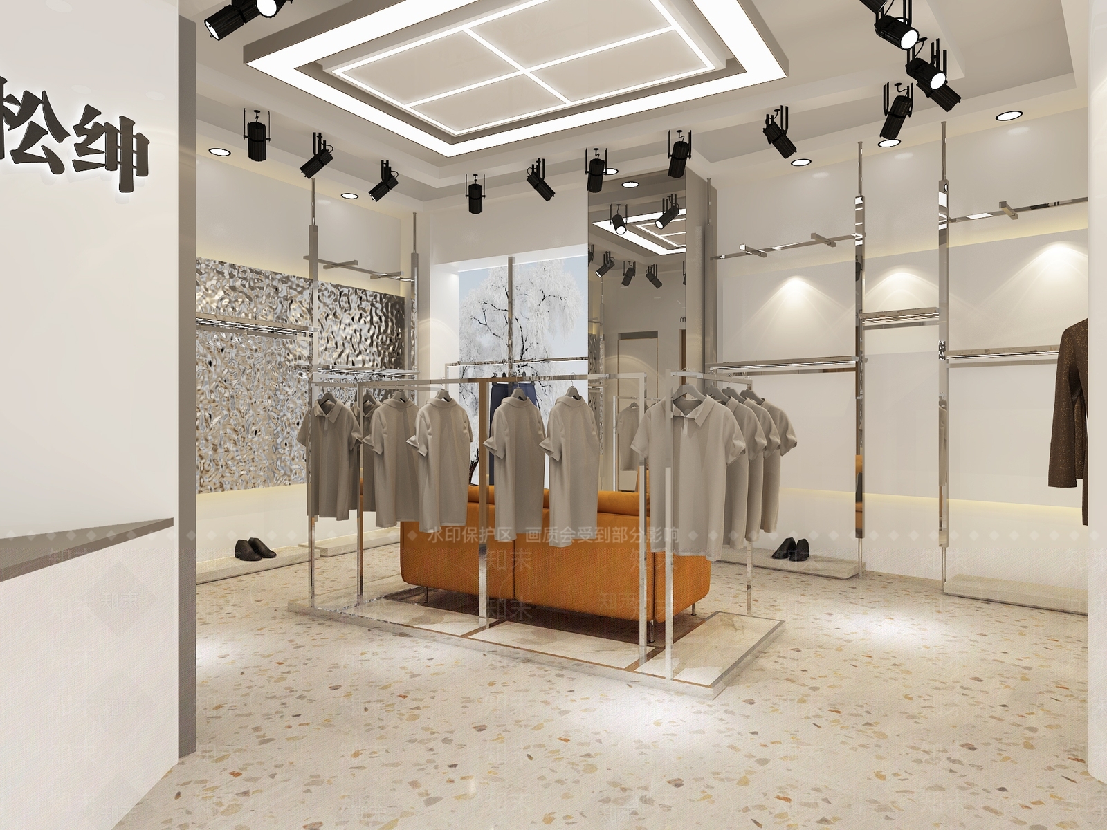 现代男装店铺3D模型下载【ID:389602215】