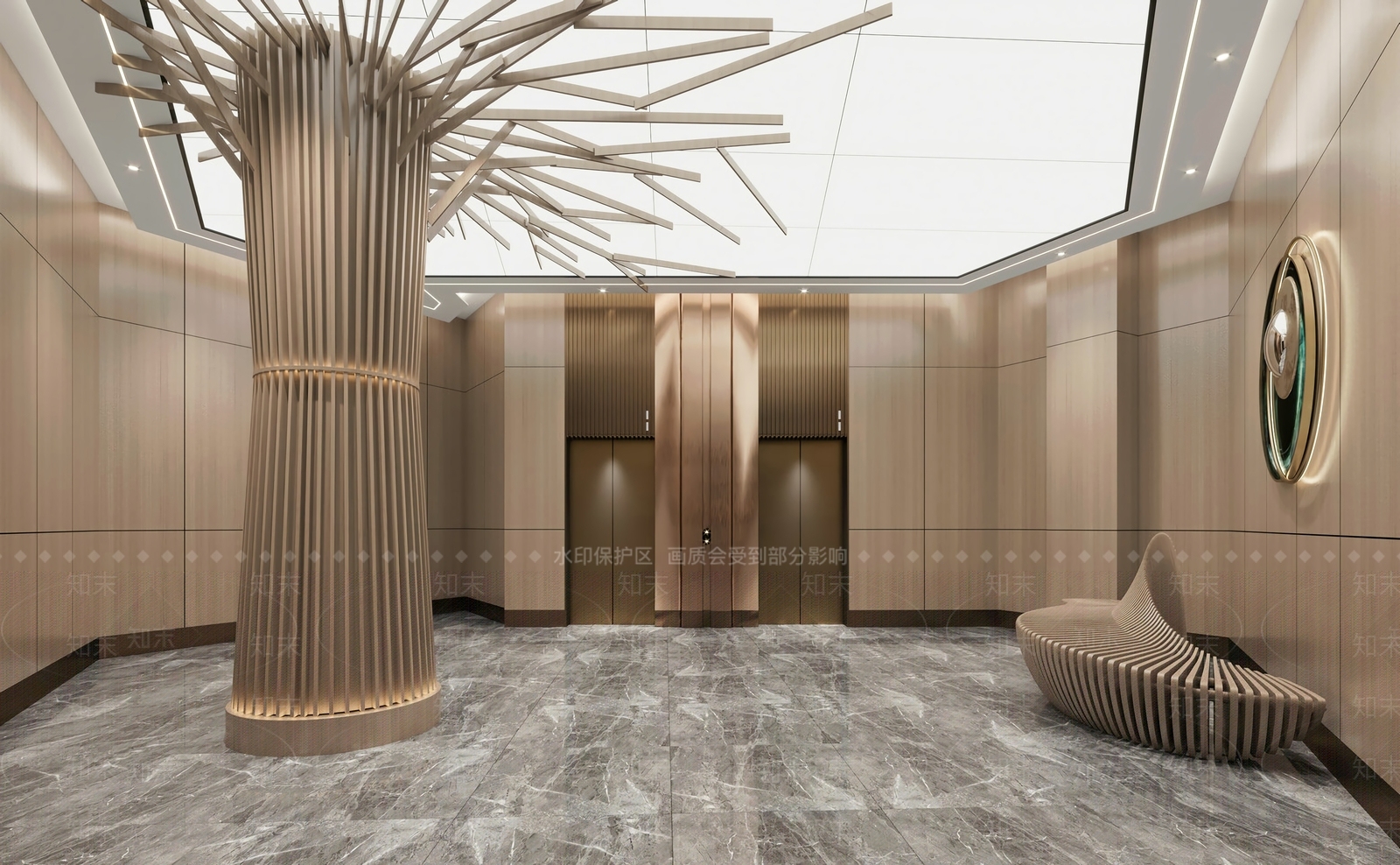 现代公司电梯间3D模型下载【ID:489604066】