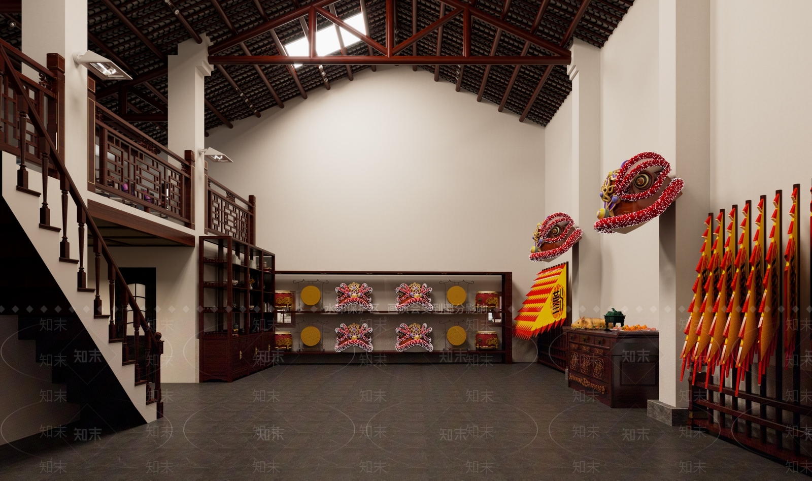 中式祠堂3D模型下载【ID:390390492】